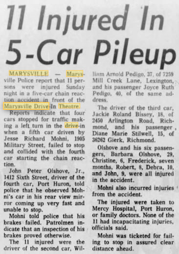 Marysville Drive-In Theatre - 09 Aug 1971 Article (newer photo)